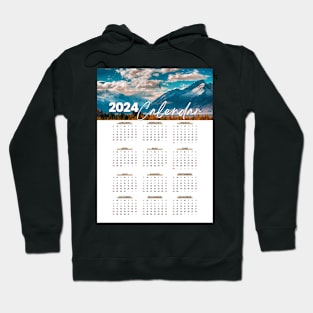 Mountain Calendar 2024 Wall Calendar - student Stickers Pack Collection Hoodie